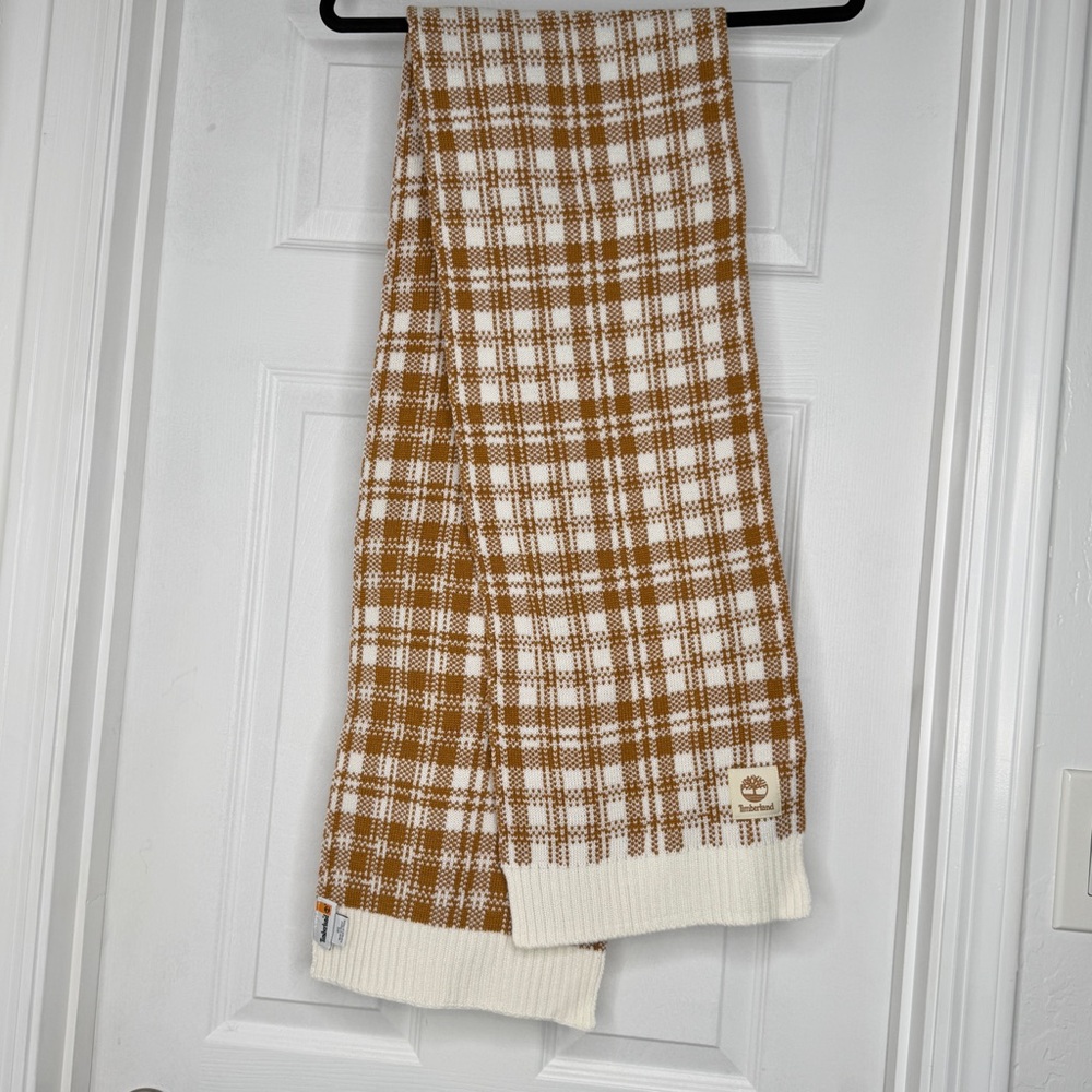 Timberland scarf, unisex, brown & cream color